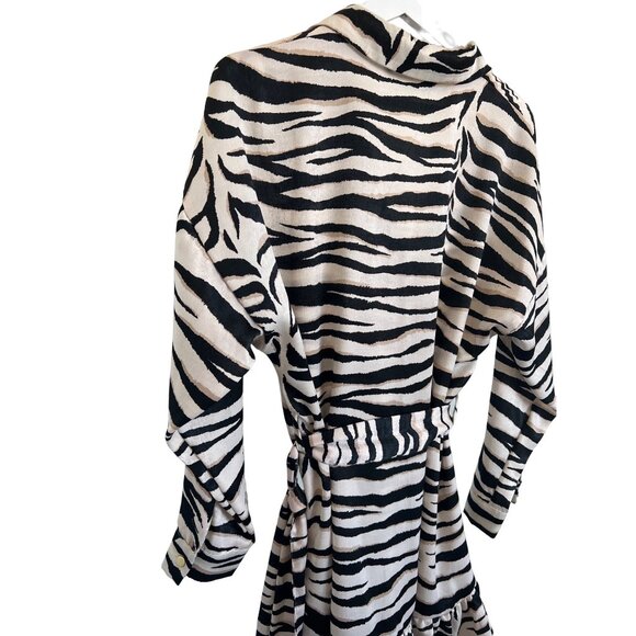 Zara Zebra Print Belted Shirt Dress - Picture 5 of 5
